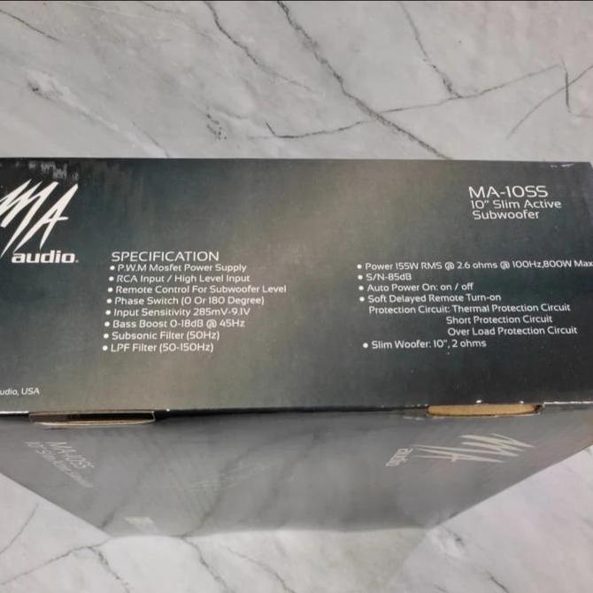 Murah Subwofer Aktif Kolong Jok Mobil 10"Inch Ma Audio