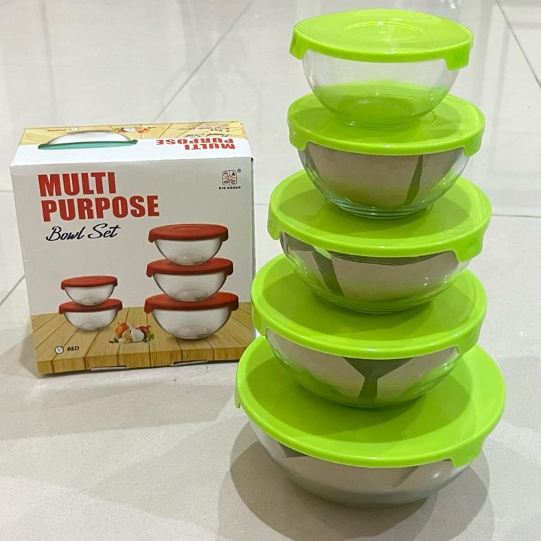 KOTAK MAKAN / MANGKOK SUSUN KACA isi 5 Multi Purpose Bowl set MURAH KIG Group