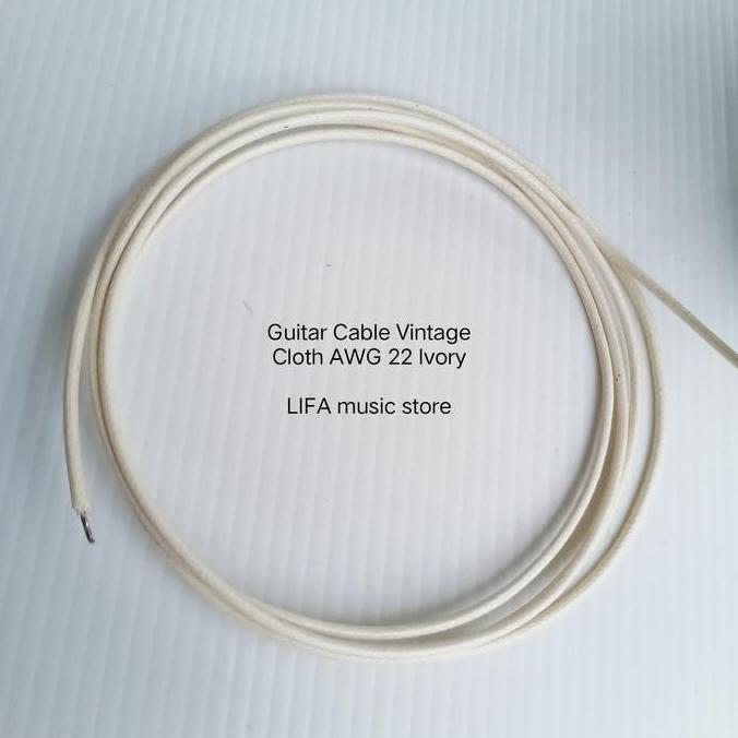 Guitar Wire Cable Vintage Cloth Awg 22 Ivory