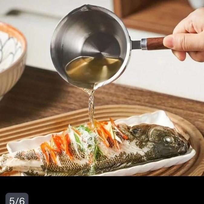 best seller] Panci Kecil Mini 120ML Sauce Pan Panci Susu Kecil Panci Stainless Gagang Kayu Mini Kapa