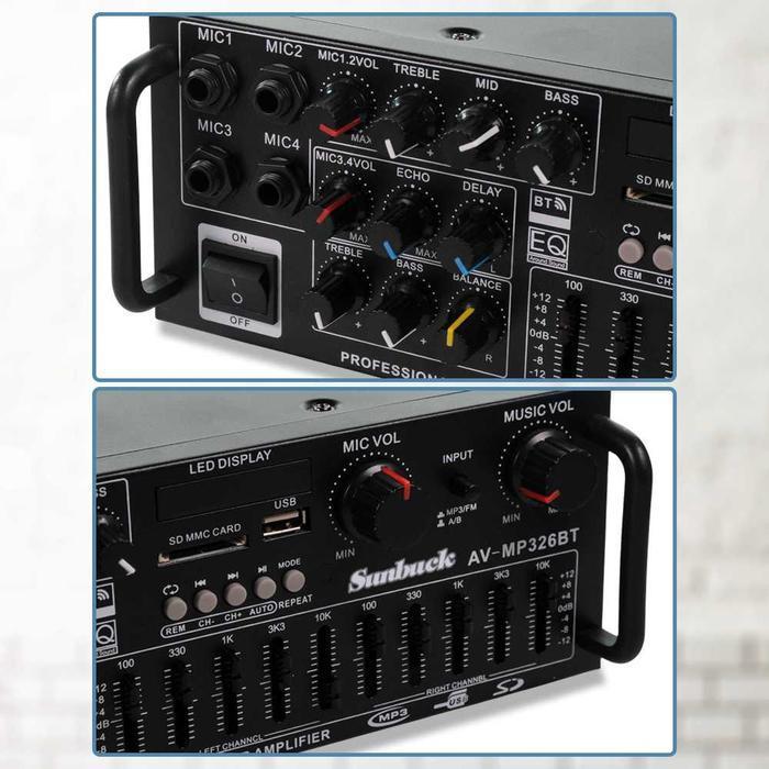 Power Amplifier Karaoke Home Theater Fm Radio Bluetooth Eq Audio Original Dan Terpercaya