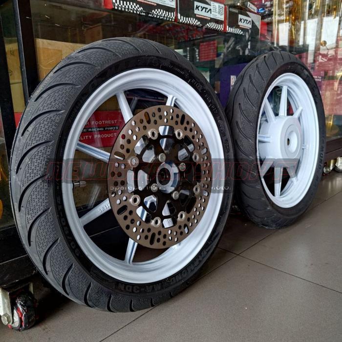 Paketan Velg Velk Velek Racing Palang 8 Axio + Ban Maxxis Diamond Depan Belakang Tubeless + Disc Pir