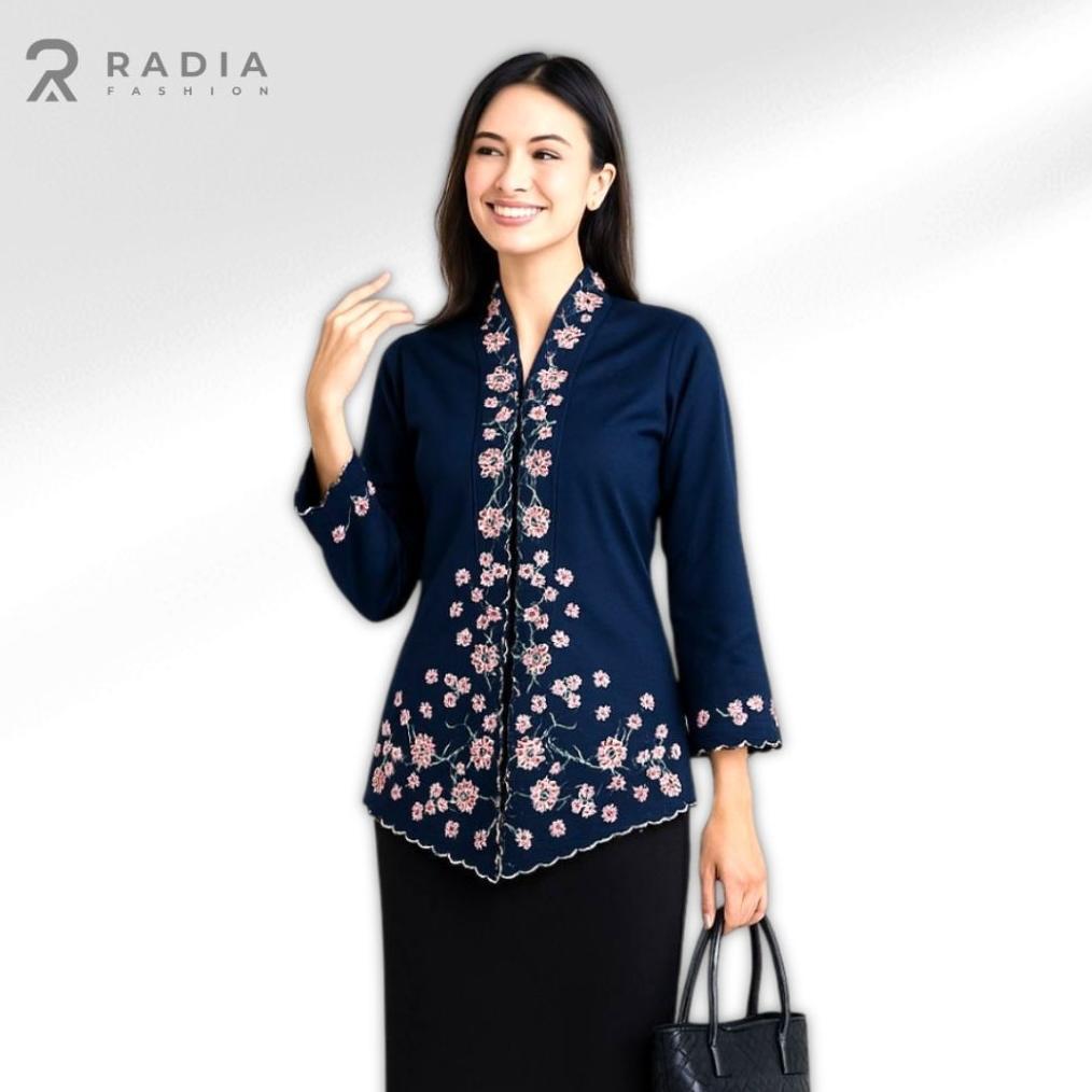 Radia Fashion Kebaya Bordir Katun Toyobo Motif Bunga Timbul
