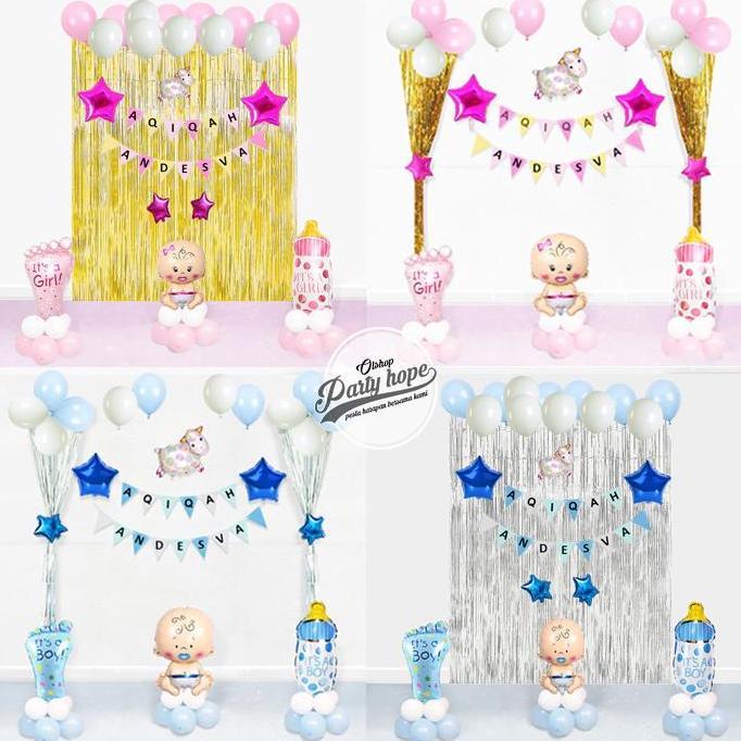 best seller] paket dekorasi balon aqiqah / set balon dekorasi tasyakuran aqiqah
