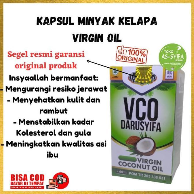 Ready stock Kapsul Vco Virgin Coconut Oil 60 Kapsul Vco Darusyifa Halal Alami murah
