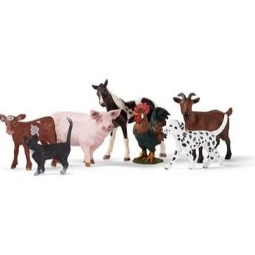 Schleich Farm World - Farm Animal Playset with Dog, Cat, Pig, Goat, Rooster, Baby Horse and Cow Toys