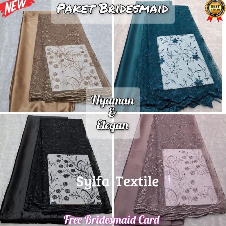 Kain Bridesmaid / Paket Bridesmaid ( Brokat Tile + Satin Velvet ) / Kain Bridesmaid Wanita / Seragam