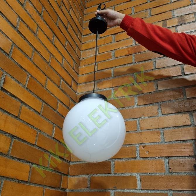 Kap Lampu Gantung Bulat Susu Diameter 20 cm Anti Pecah ( Satuan ) Base Satuan KOMPLIT HARA