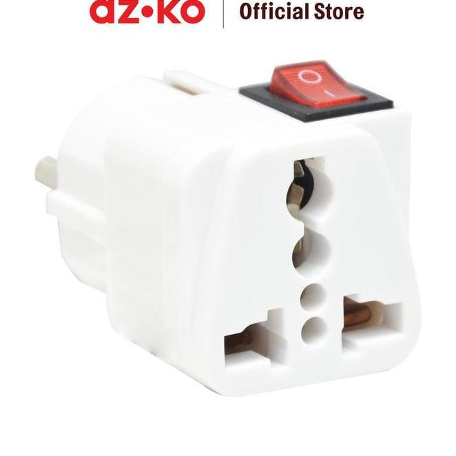 Azko Krisbow Steker Arde Adaptor Travel Dengan Switch Putih