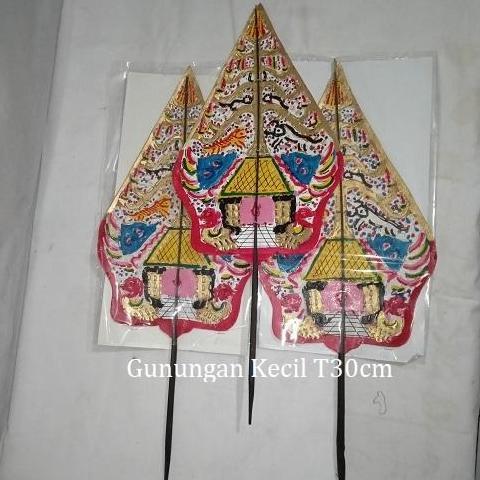 Gunungan Wayang Kulit Asli Ukuran Kecil Tinggi 30cm Hiasan Dinding Souvernir Dekorasi
