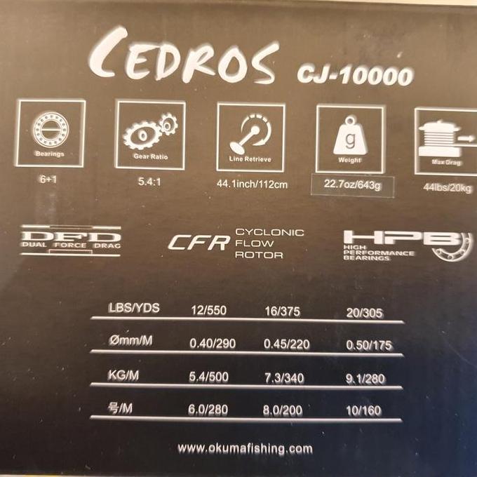 Reel Okuma Cedros CJ 10000 Terlaris
