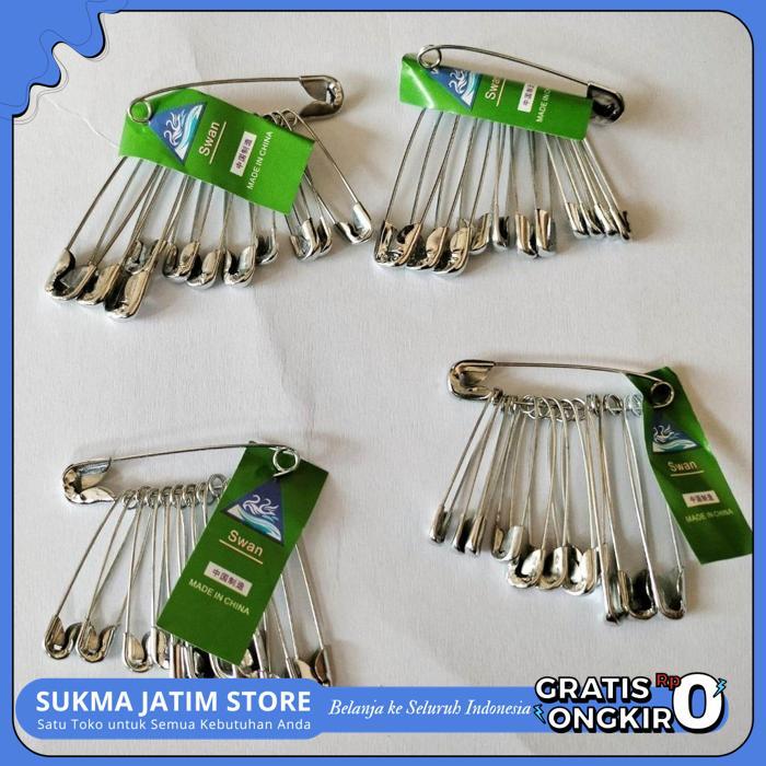 PENITI BAJU HIJAB LSWAN / BOHLAM PENITI SERBAGUNA PIN JILBAB 1 RENCENG PLASTIK / KOTAK WARNA MIX GOL