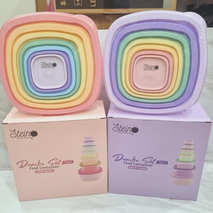 NEW STEIN COOKWARE STEIN DUMBO SET 7 IN 1 FOOD CONTAINER TEMPAT SIMPAN ORI