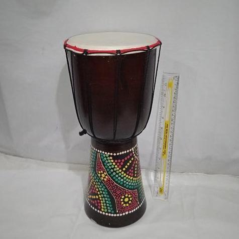 Mainan Anak Gendang Kendang Jimbe Ukuran Besar Tinggi 40cm Bahan Kayu Mahoni