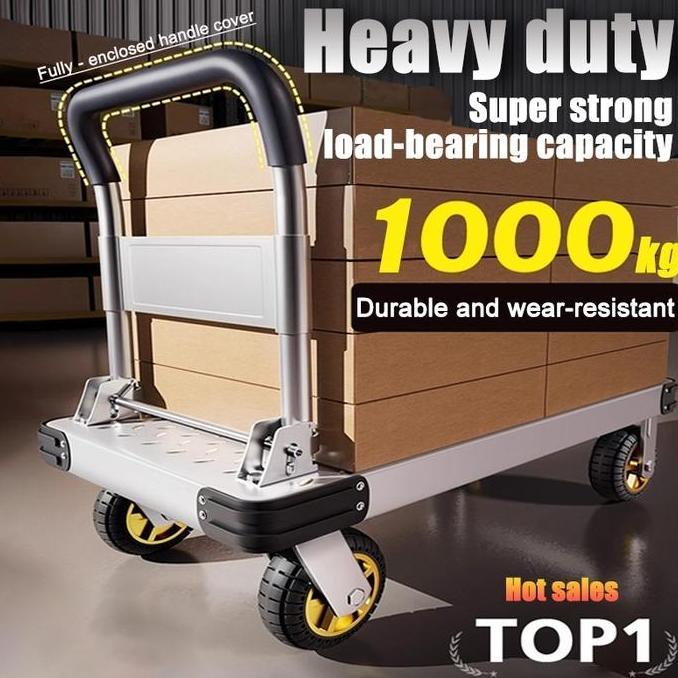 Easyshop Troli Barang Lipat Handtruck Besi 1000Kg Troli Lipat Trolley Hand Truck Model Troli Barang 