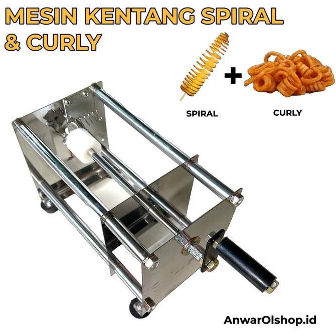 Alat Potato Curly Viral Bahan Stainless / Mesin Pemotong Kentang Curly Spiral CO