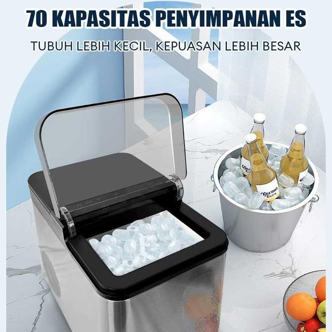 tatajoy Hicon mesin es batu Mesin Es Stainless Steel Iceler Es Batu Kristal alat pembuat es batu Ice
