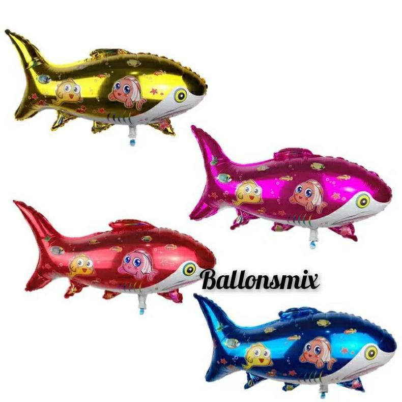 Balon Foil Ikan Hiu/Balon Ulang Tahun Ready