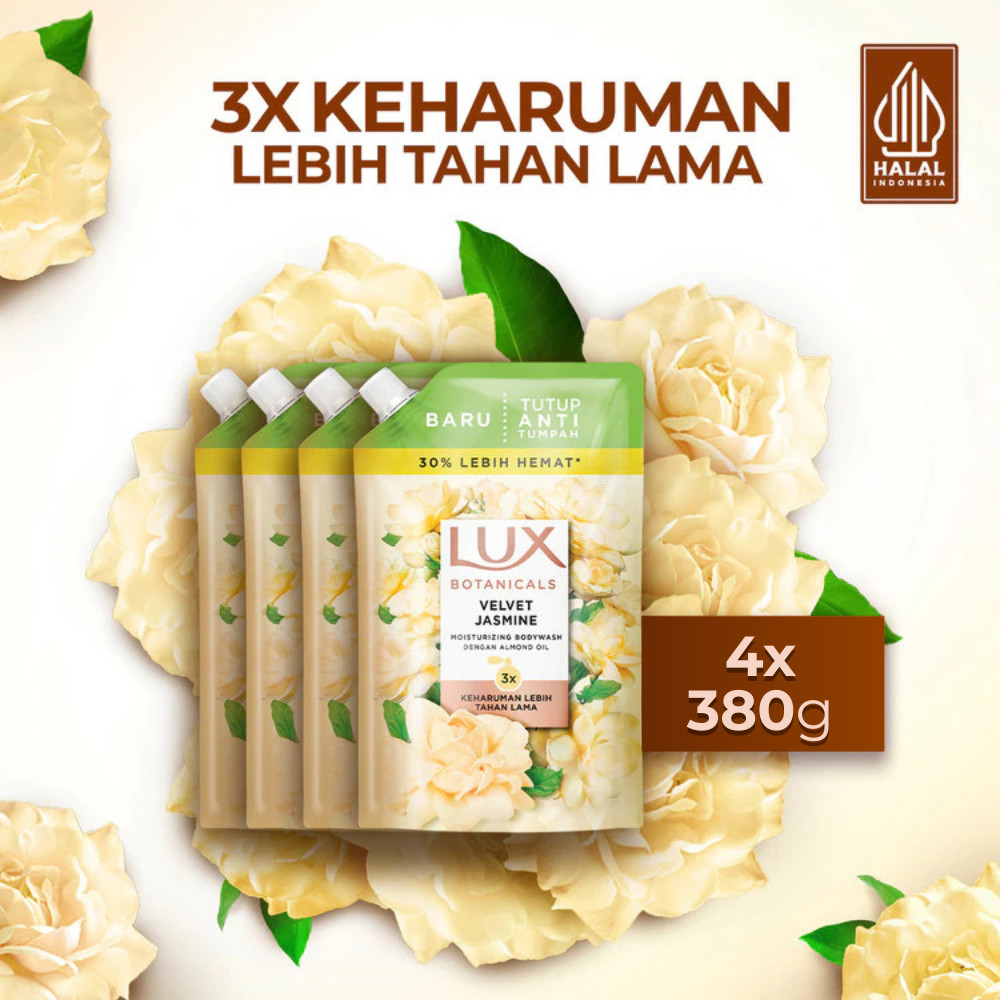 Lux Velvet Jasmine Sabun Cair Refill 380g x 4