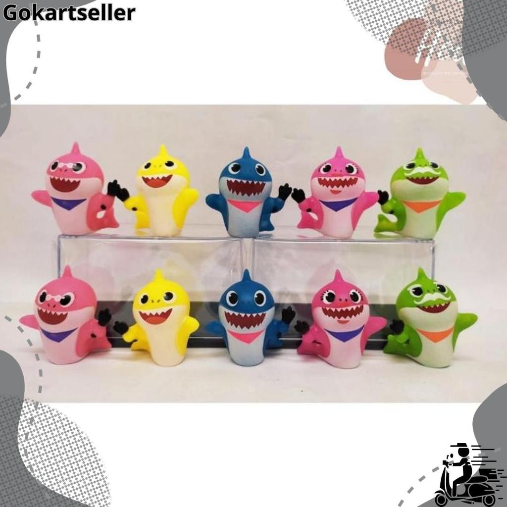 Best Seller Topper Baby Shark Set Lucu Hiasan Kue Ulang Tahun Dekorasi Birthday Cake Mainan Pajangan