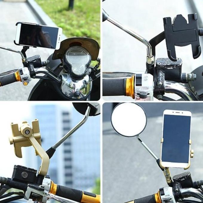 New- phone holder motor spion Holder motor / sepeda Holder HP Besi Kuat Ori