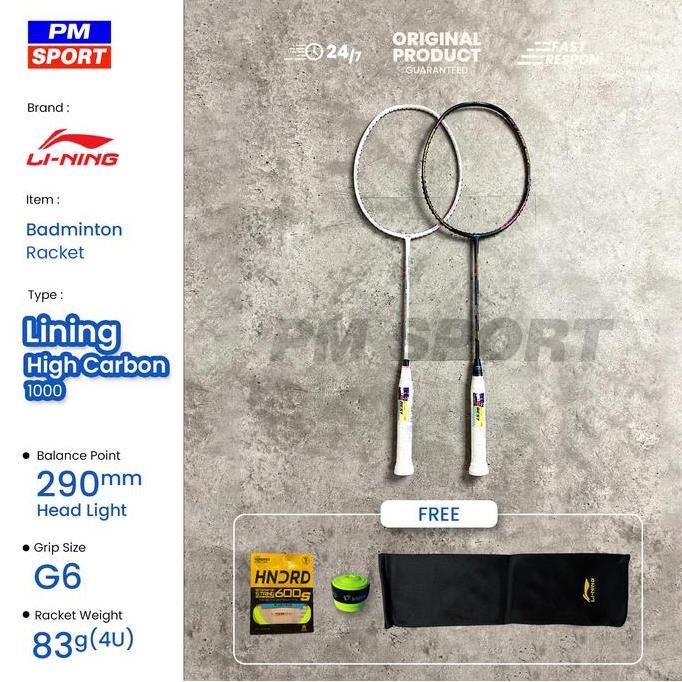 Raket Badminton / Bulutangkis Lining High Carbon 1000 Original Terlaris