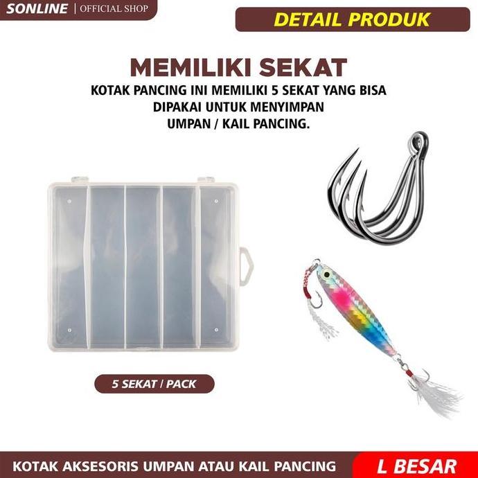 Kotak Penyimpanan Umpan Pancing Ukuran Besar/Large Box Alat Ikan Lure