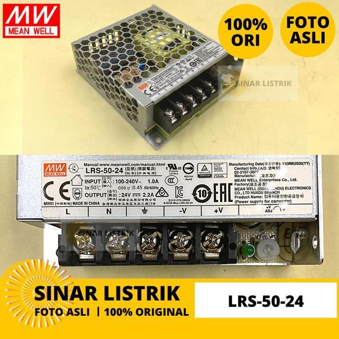 Promo MEANWELL Power Supply LRS-50-24 LRS 50 24 Diskon