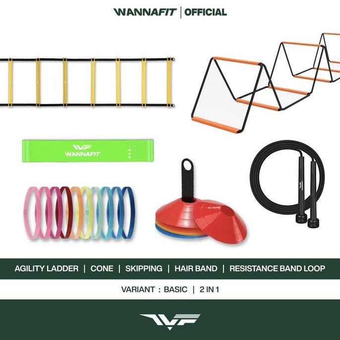 Sumberresi9 - Wannafit Paket Agility | Agility Ladder Cone Resistance Band Hairband Olahraga