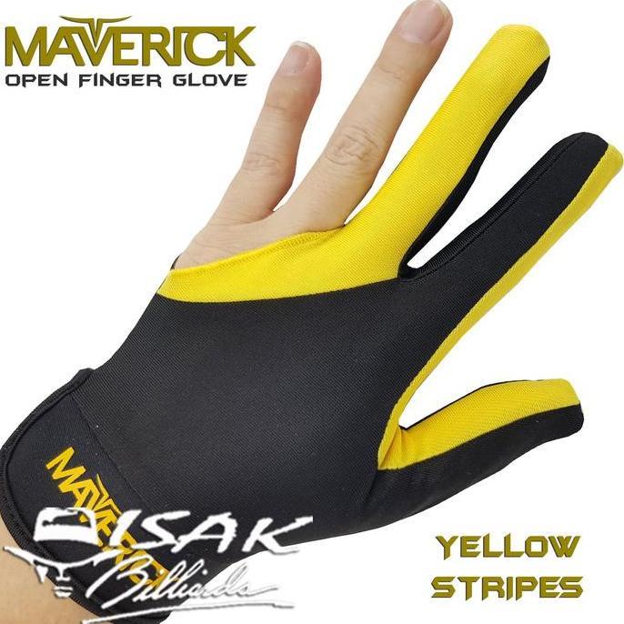 Maverick Glove - Yellow Stripe Gloves Sarung Tangan Billyard Billiard