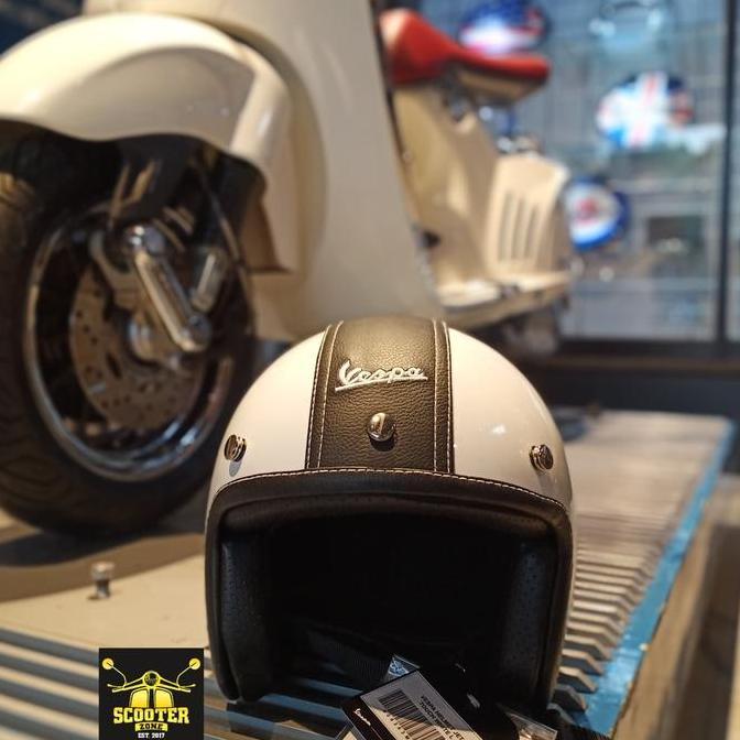 helm vespa white putih original Terlaris