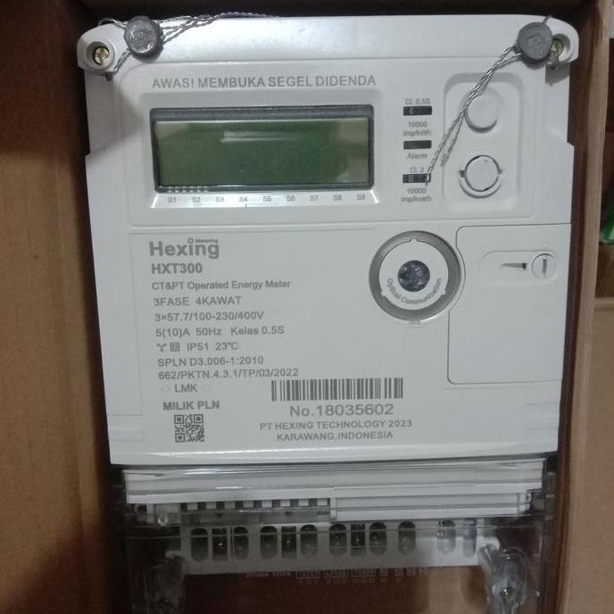 Murah Kwh Meter Hexing Hxt300 5(10)A 3Phase 4Kawat 3X57.7/100-230/400V