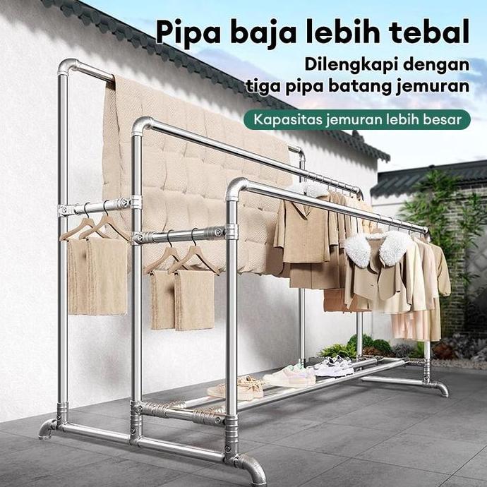 Terlaris Jemuran Baju Stainless Jumbo Gantungan Baju Stainless Tebal Jemuran Besar Jemuran Baju Alum