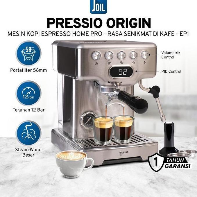 Terlaris Joil Pressio Origin Mesin Kopi Espresso Machine Rumahan Brewing Pressure15 Bar - Ep1