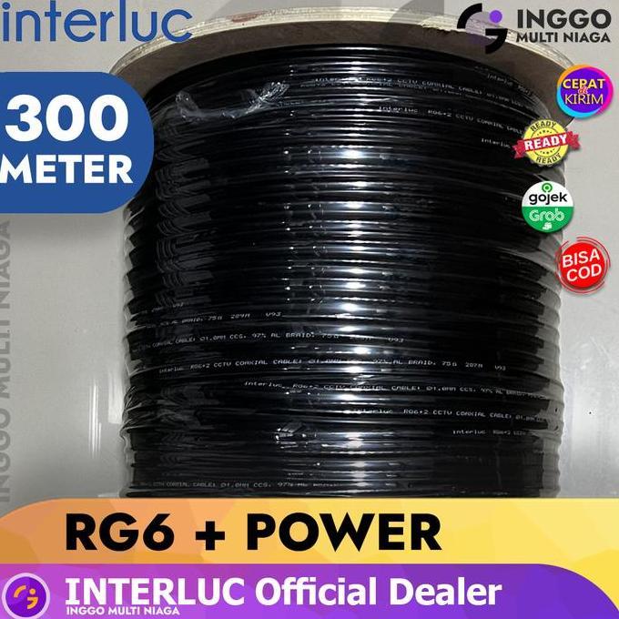 SENENGMORA - KABEL CCTV INTERLUC RG6 POWER 3M OUTDOOR HITAM