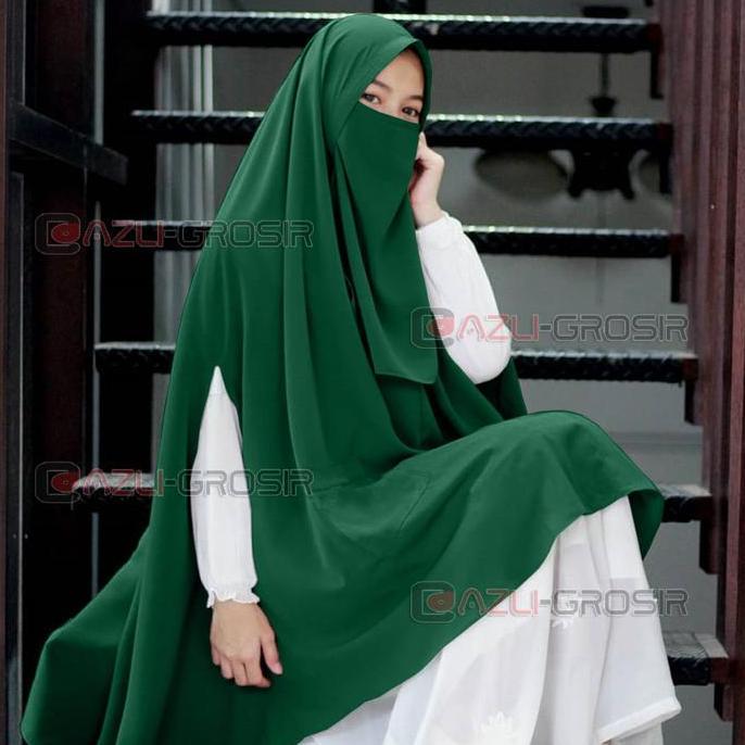 New- (Gratis Cadar) Khimar As Syifa Jumbo Syari Softped Magic Pocket Wolfis