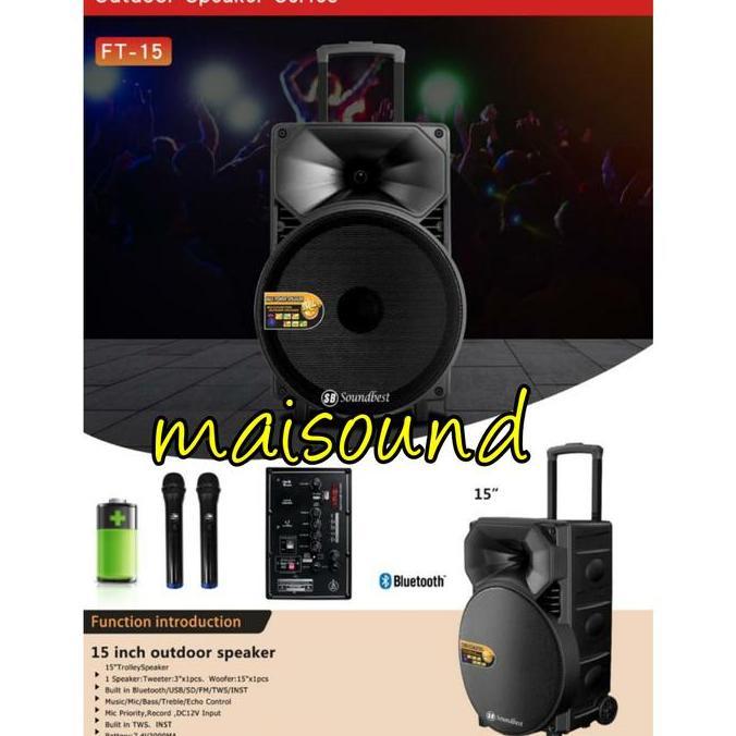 SPEAKER PORTABLE MEETING SOUNDBEST FT 15 INCH FREE MIC SOUNDBEST FT15