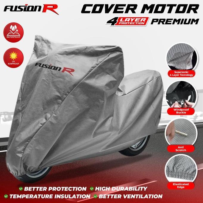 FUSION R COVER SARUNG PENUTUP MOTOR NMAX, PCX, ADV, KLX, XSR, AEROX,NINJA,CBR, ZX 6R 4 LAYER WATERPR