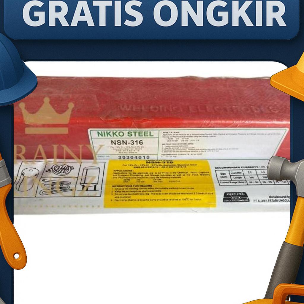 Kawat Las Stainless Nsn 316 2.6Mm E316 Nikko Steel Nsn316 2,6Mm (1 Kg)