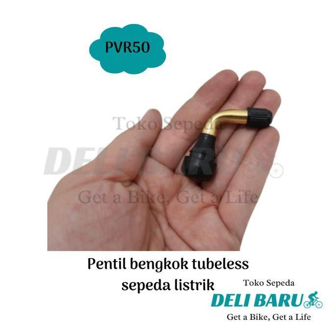 Pentil ban tubeless PVR50 model bengkok dop tubles sepeda listrik