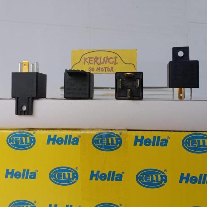 New- RELAY HELLA KAKI 4 12V 30A - RELAY KLAKSON HELLA - RELAY LAMPU HELLA