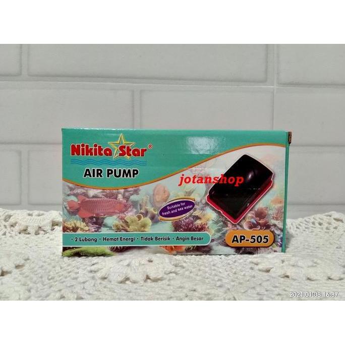 NIKITA STAR AP 505 Mesin Aerator Pompa Udara 2 Lubang aquarium AP505