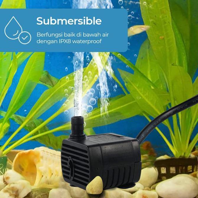 Pompa Air Celup Aquarium Submersible Mini Pump Fish Tank AC 220 - 240V