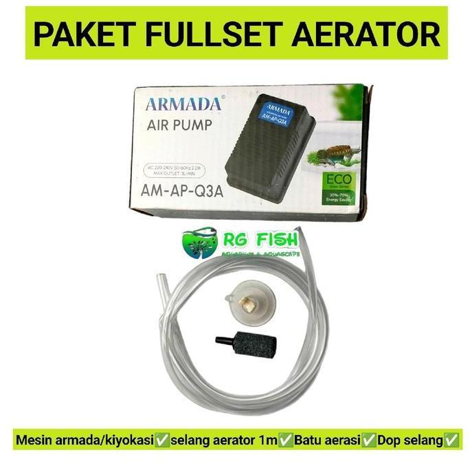 Paket lengkap fullset aerator selang batu gelembung aquarium