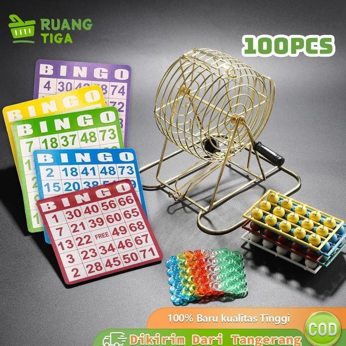 agungdian56 - bingo card 5 warna tahan lama mainan kartu bingo set board game