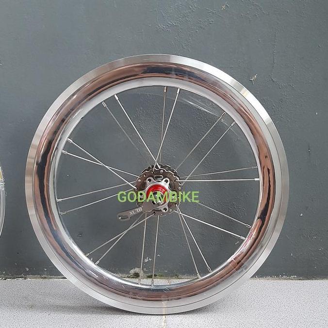 jari jari spoke ruji 16 inch 349 sepeda lipat stainless silver