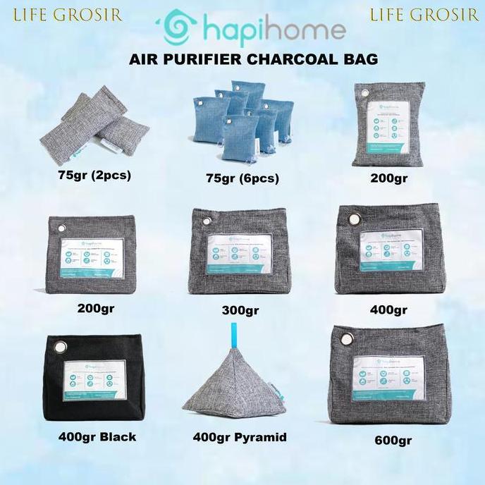 HAPIHOME Charcoal Bag Dehumidifier Arang Bambu Aktif Penyerap Lembab & Bau