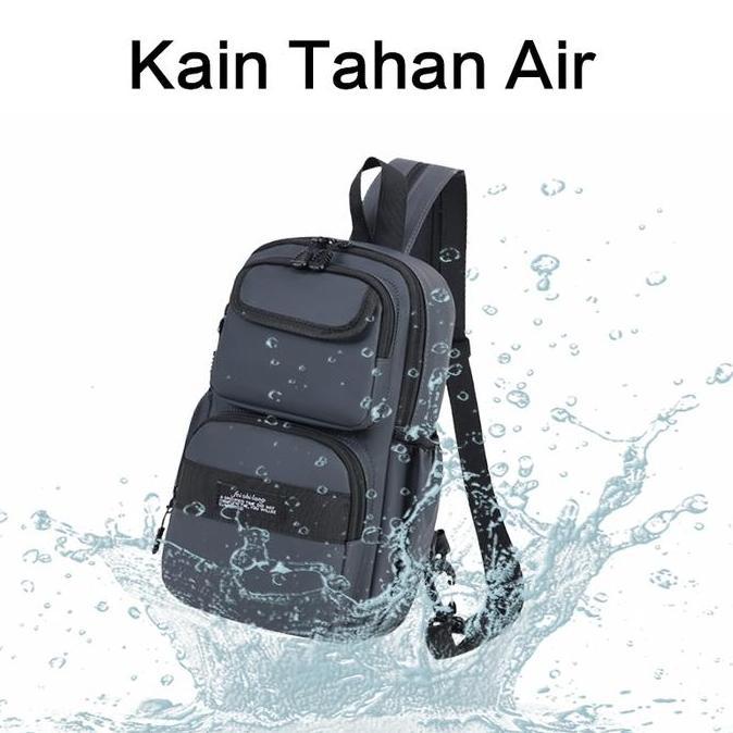 Freeknight Tas Selempang Bahu Pria Tas 2 In 1 Tas Punggung Mini Casual Tas Pria Keren Port USB Sling