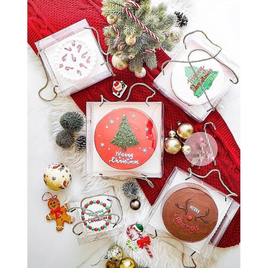 Box Mika Tali 22X22X15Cm Box Kue, Tart, Cake, Pudding, Chiffon