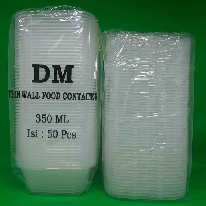 Thinwall 350Ml Cup Kotak Wadah Makanan / Minuman 50Pcs Free Tutup